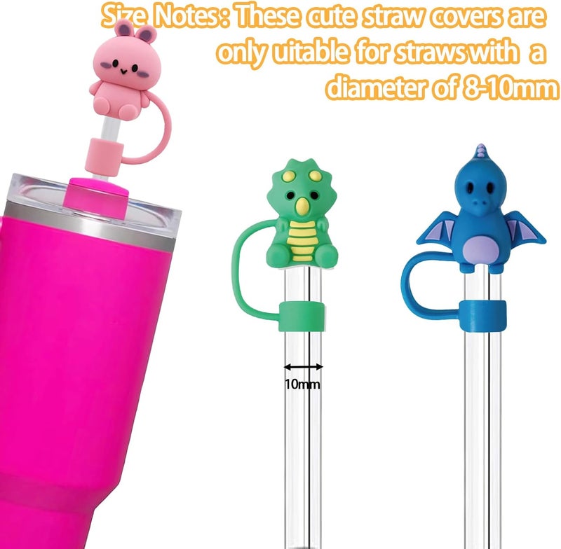 LDKEKDF 9Pc Straw Cover for Stanley Cup, Silicone Straw Topper for Stanley Cup 30&40oz with Tumblers, 10mm 0.4in Lid Accessories (Reusable) - Image 2
